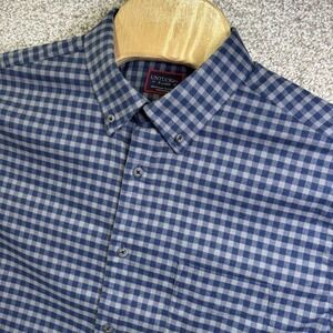 UNTUCKit Shirt Mens XL Blue Check Long Sleeve Stretch Button Down Casual Top